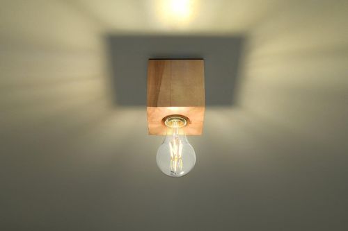 Drewniana LAMPA sufitowa SL.0675 ekologiczna OPRAWA kostka downlight cube na Arena.pl