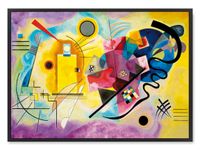 Plakat Kandinsky żółty czerwony niebieski 50x70 cm w czarnej ramie