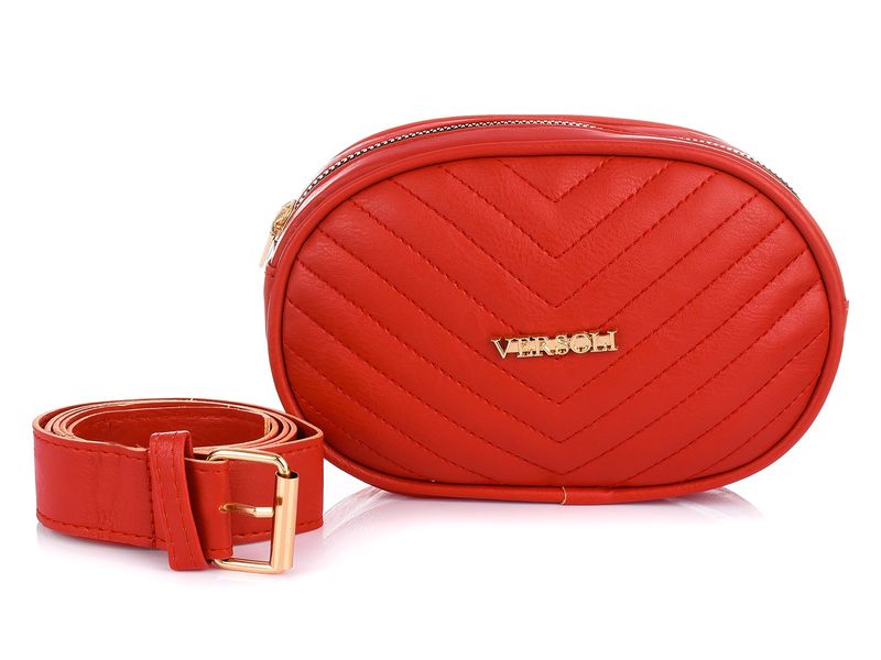 Czerwona Damska Nerka Saszetka Na Pasek Biodrówka Q25 zdjęcie 1