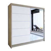 Szafa przesuwna Talin III z lustrem 180cm - SONOMA/BIAŁY