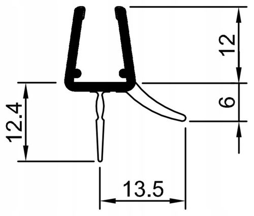 USZCZELKA DO KABINY PRYSZNICOWEJ DRZWI SZYBY DOLNA POZIOMA 6, 7, 8 MM 67 CM na Arena.pl