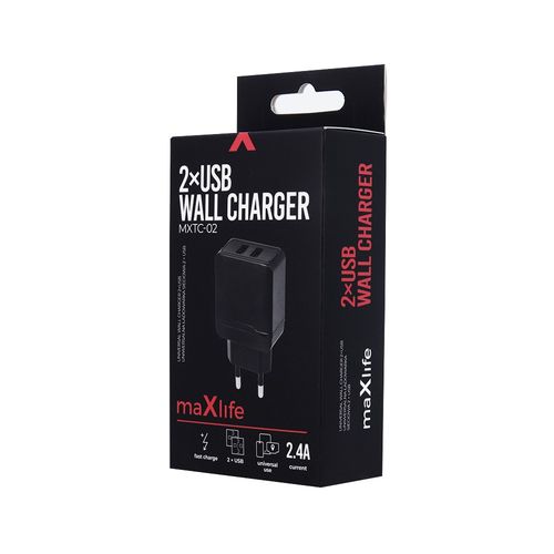 Ładowarka sieciowa MaxLife 2xUSB 2.4A na Arena.pl