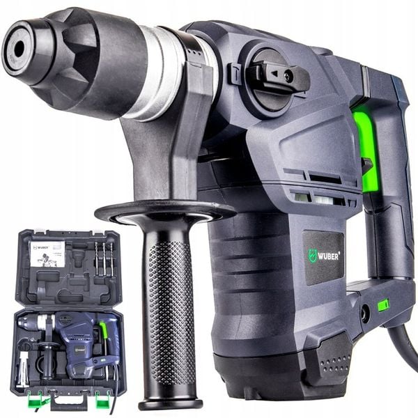 MŁOTOWIERTARKA MŁOT UDAROWY WUBER 2600 WIERTARKA SDS+ WALIZKA + DŁUTA zdjęcie 9