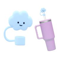 Osłonka na słomkę pyłoszczelna silikonowa Niebieska Chmurka