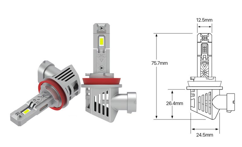 ŻARÓWKI LED H11 1 DO 1 12000LM CANBUS IDEALNIE DOPASOWANE RETROFIT PLUG zdjęcie 10