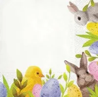 Serwetki papierowe wielkanocne zajączki pisanki, 20 szt.