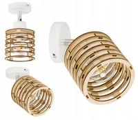 LAMPA KINKIET ścienny ruchomy loft SPRĘŻYNA Drewno