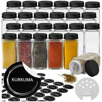 SŁOIKI SŁOICZKI NA PRZYPRAWY POJEMNIKI KWADRATOWE SZKLANE 24szt 72