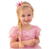 RÓŻOWA OPASKA Z DIAMENTOWĄ KORONĄ I WARKOCZEM