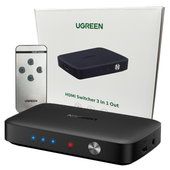 przełącznik switch ugreen cm332 3w1 hdmi 1.4 4k 30 hz (czarny)