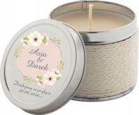 Personalizowane świeczki zapachowe na wesele ślub podziękowanie dla gości