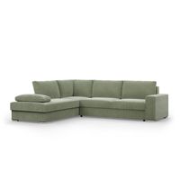 Duży narożnik, Momento, lewy, sztruks, 287x231x86 cm, oliwkowy | TYLETEGOTU