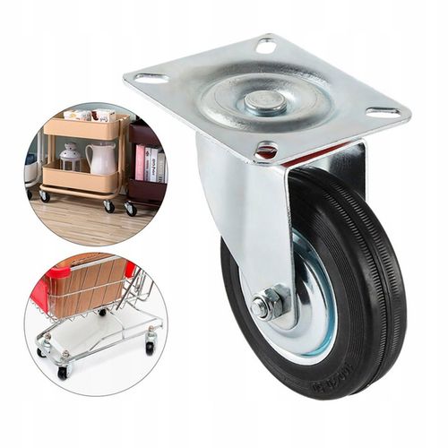 KÓŁKA OBROTOWE 75mm 200kg KOŁA METALOWO GUMOWE ZESTAW JEZDNY WÓZKÓW na Arena.pl