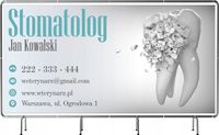 BANER REKLAMOWY 130x80cm duży wybór wzorów STOMATOLOG twoje imię nazwisko