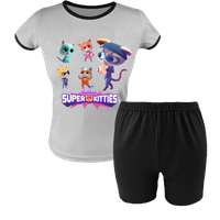 Krótka Piżama dziecięca Superkoty - Super Kitties