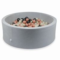 Suchy basen 110x40cm Velvet Soft Jasnoszary z piłeczkami 500szt (różowozłote, opalizujące, metaliczny grafit)