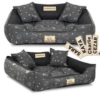 legowisko dla psa kojec kingdog 75x65 cm personalizowane wodoodporne kości