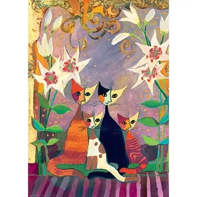 Puzzle 1000 elementów. Koty i lilie na Arena.pl