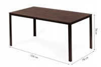 Stół ogrodowy 6-osobowy 156x78 cm polywood meble na taras brązowy