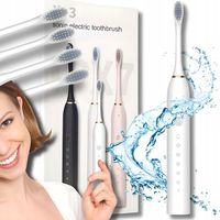 SZCZOTECZKA SONICZNA ELEKTRYCZNA DO ZĘBÓW 6 TRYBÓW TIMER + 4 KOŃCÓWKI