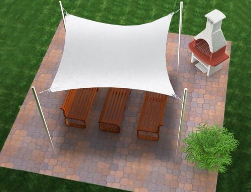 ŻAGIEL OGRODOWY PRZECIWSŁONECZNY STANDARDOWY KWADRAT 3,2X3,2M na Arena.pl