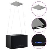 Wiszący okap nad wyspę, dotykowy LCD, 55 cm, stalowy