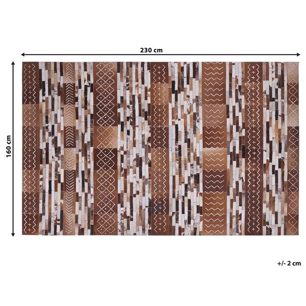 Dywan patchwork skórzany 160 x 230 cm brązowy HEREKLI zdjęcie 6
