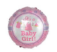 Balon foliowy okrągły It's a Baby Girl, 45 cm
