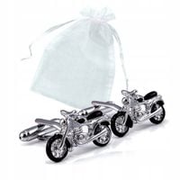 Spinki do mankietów / koszuli motocykle motory srebrne ZESTAW 2szt