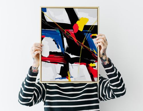 Plakat mondrian abstrakcja obraz 29,7x42 cm A3 na Arena.pl