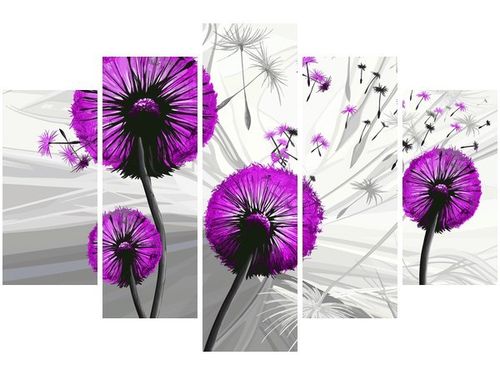 100CM 150CM OBRAZ 5 ELEM DMUCHAWCE FIOLECIE ŚCIENNY na Arena.pl