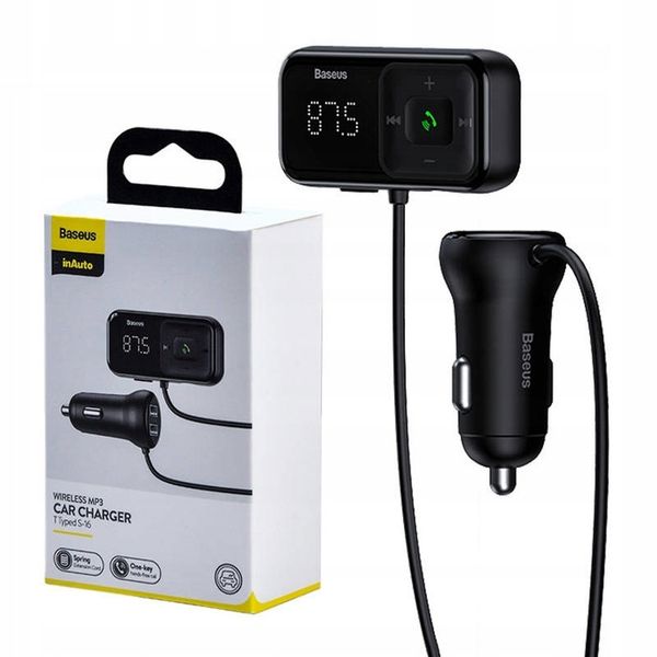 BASEUS TRANSMITER FM SAMOCHODOWY BLUETOOTH AUX ŁADOWARKA 2x USB zdjęcie 1