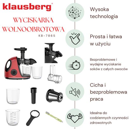 sokowirówka wyciskarka wolnoobrotowa klausberg kb-7865 na Arena.pl
