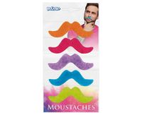 Wąsy neonowe kolorowe, 5 szt.