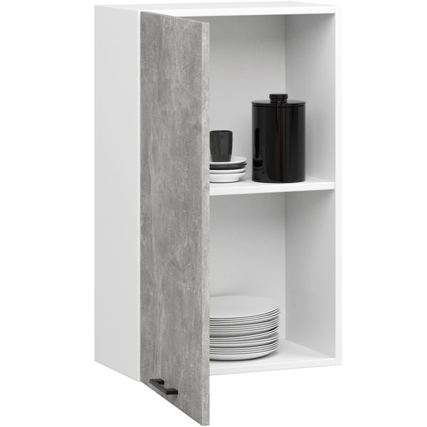 Szafka kuchenna wisząca OLIWIA 50 cm H720 1 drzwi 2 półki - biała beton zdjęcie 2