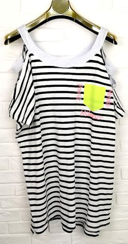 ORYGINALNA MODNA PIĘKNA DAMSKA BLUZKA TUNIKA WYCIĘTE RAMIONA 50 52 54 56 UN na Arena.pl