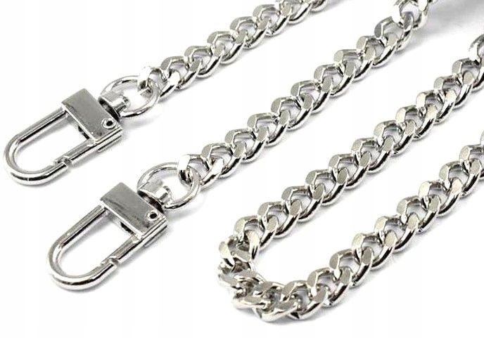 Pasek do torebki torby łańcuch długi Srebrny metal F117_100CM_Srebrny zdjęcie 3