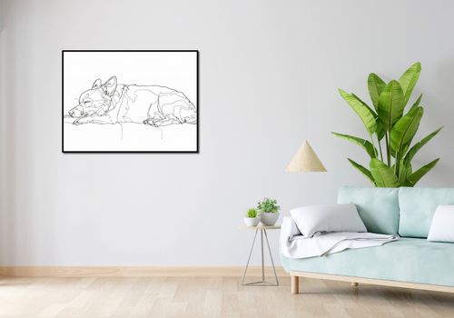 Plakat 100x75cm Śpiący Psiak na Arena.pl