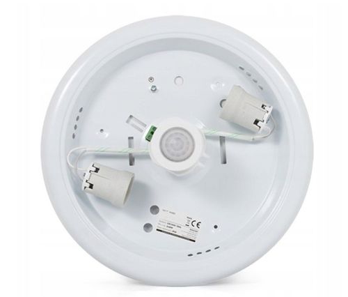 PLAFON OPRAWA LED 2x E27 czujnik ruchu i zmierzchu szkło na Arena.pl