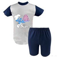 Krótka Piżama dziecięca Smerfy - Smurfs - Nowa Przygoda