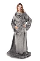 Koc z rękawami Tony D91 stalowy 150x180 mikrofibra do oglądania TV