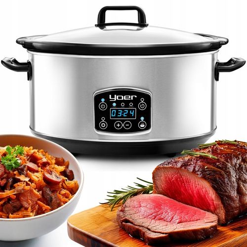 Wolnowar Garnek ceramiczny Slow Cooker Yoer INOX LCD 280W 4,5L na Arena.pl