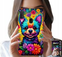 ETUI DO SAMSUNG GALAXY A40 - KWIACISTE WZORY PIESEK PIES JORK PLECKI
