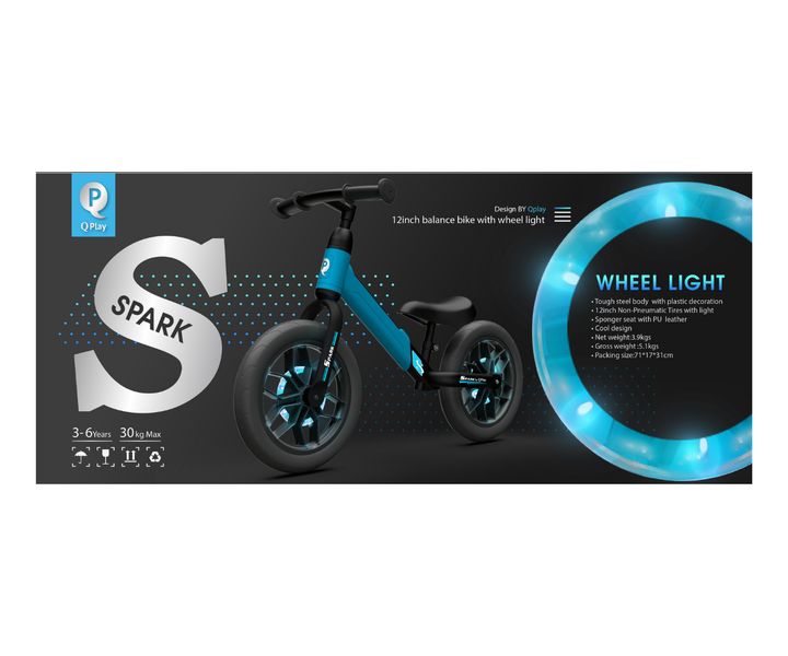 MILLY MALLY 3871 Qplay Rowerek biegowy Spark blue zdjęcie 7