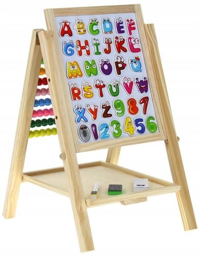 Tablica Drewniana Dwustronna Magnetyczna Kredowa Liczydło + Akcesoria na Arena.pl