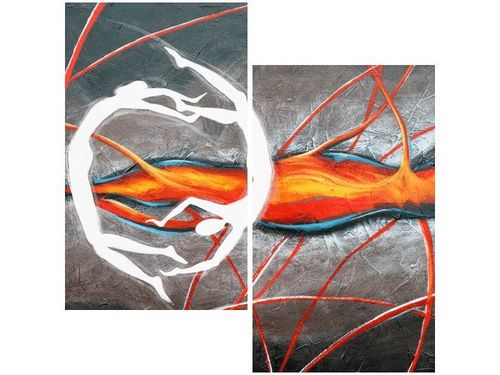 60X60CM TANIEC PŁOMIENIACH DWU OBRAZ ŚCIAN na Arena.pl