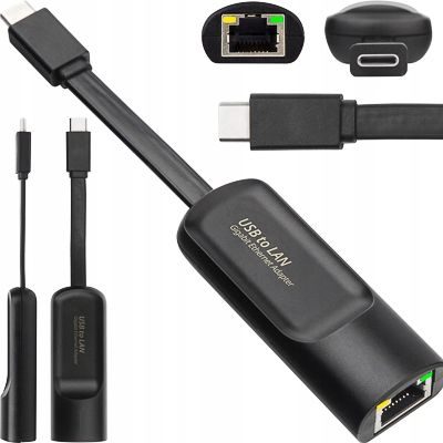 PRZEJŚCIÓWKA GIGABIT KARTA SIECIOWA ADAPTER LAN RJ45 1000Mb 1Gb USB TYP C na Arena.pl