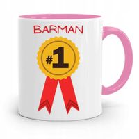Kubek Różowy Dla Barmana Numer Jeden Prezent Z Nadrukiem Ze Zdjęciem