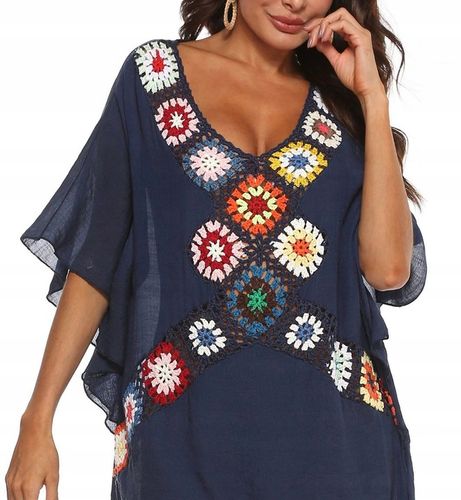 PAREO TUNIKA BOHO LETNIA SUKIENKA NARZUTKA PLAŻOWA na plażę ZWIEWNA na Arena.pl