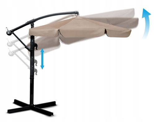 Parasol ogrodowy duży składany z wysięgnikiem pokrowiec 6 segmentów Ø 350cm na Arena.pl